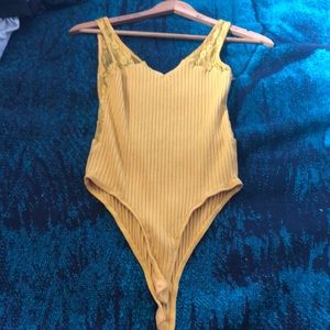 Yellow lacy romper